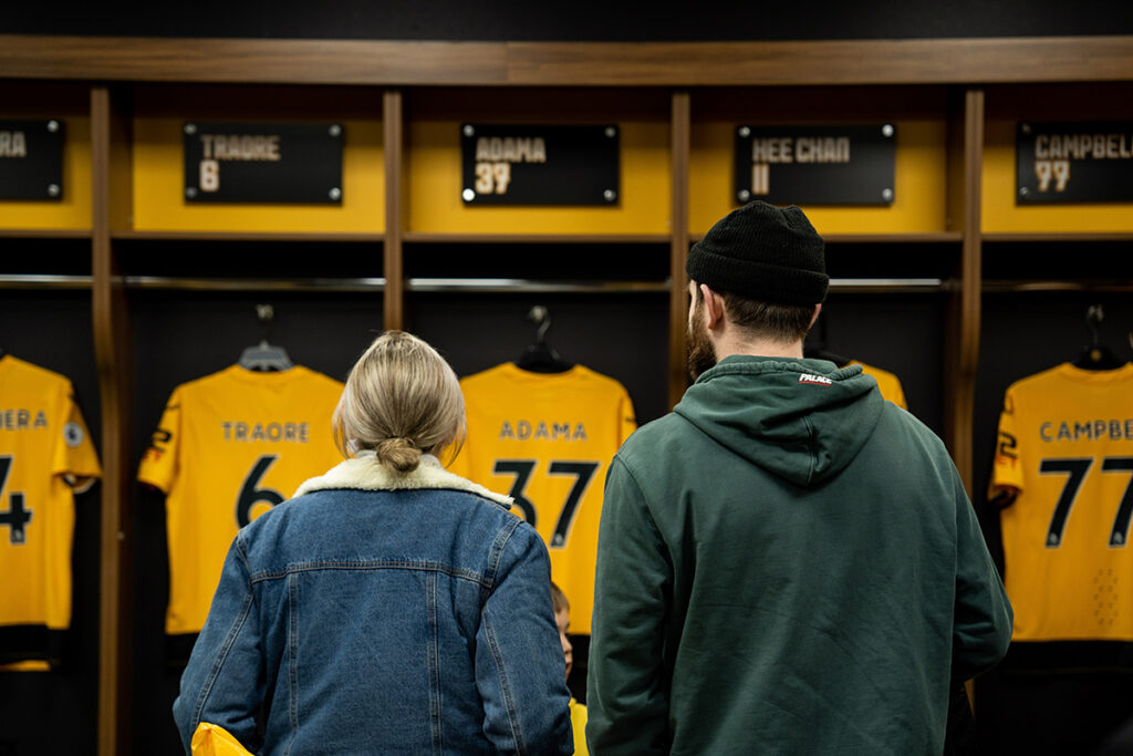 Couple enjoying a stadium tour at Molineux